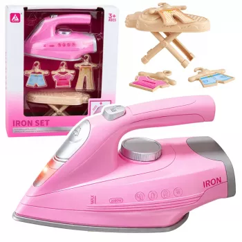 LEAN TOYS Bügelset mit Bügeleisen mit Vibration, Licht und Soundeffekten