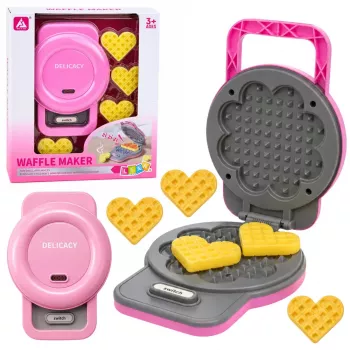 LEAN TOYS Waffle Maker für Kinder - Waffeln mit farbwechselnden Lichtern und Geräuschen - Pink