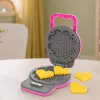 LEAN TOYS Küchenset Waffelmaschine Mixer mit auswechselbaren Aufsätzen Lichter Geräusche Pink
