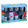 LEAN TOYS Teeservice mit Papageien, Metall, exotisches Muster, 12-teilig