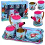 LEAN TOYS Teeservice mit Papageien, Metall, exotisches Muster, 12-teilig