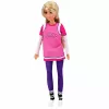 LEAN TOYS Anlily Puppe mit lila Skateboard, Helm und langem Sweatshirt-Set