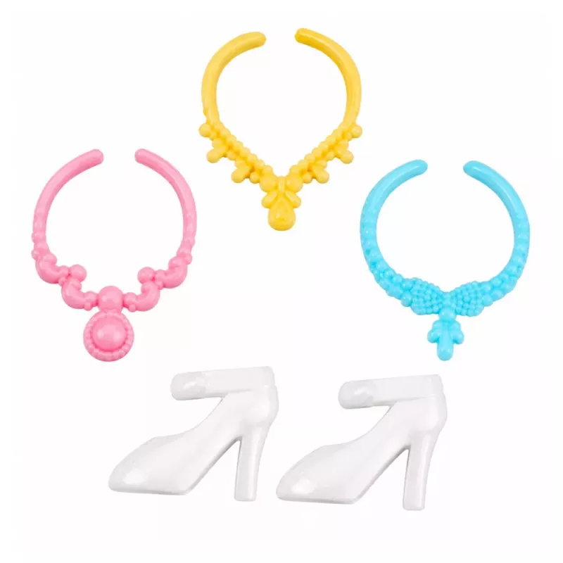 LEAN TOYS Anlily Puppe auf einem weißen Pferd Prinzessin in blauem Kleid Zubehör