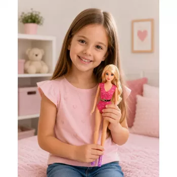 LEAN TOYS Anlily Puppe im Badeanzug mit Strandtasche und Zubehör-Set