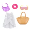 LEAN TOYS Anlily Puppe im Badeanzug mit Strandtasche und Zubehör-Set