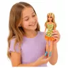 LEAN TOYS Anlily Puppe im gelben Kleid mit Kätzchen, Gartenmöbel, Sonnenschirm Zubehör