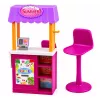 LEAN TOYS Anlily Puppe Verkäuferin mit Getränke- und Snackstand Zubehörset