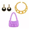 LEAN TOYS Anlily Puppe in rosa Kleid, Handtasche, Schmuck, Accessoires Set
