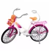 LEAN TOYS Anlily Puppe im rosa Kleid mit Fahrrad und Babysitz Set