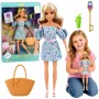 LEAN TOYS Anlily Fashion Doll in Blue Floral Dress, Bag, and Accessories Set