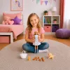 LEAN TOYS Anlily Puppe mit Hund, Blumenkleid, Tasche, Snacks, Zubehör-Set