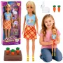 LEAN TOYS Anlily Puppe mit weißem Hasen und Karotten Karottenständer-Set