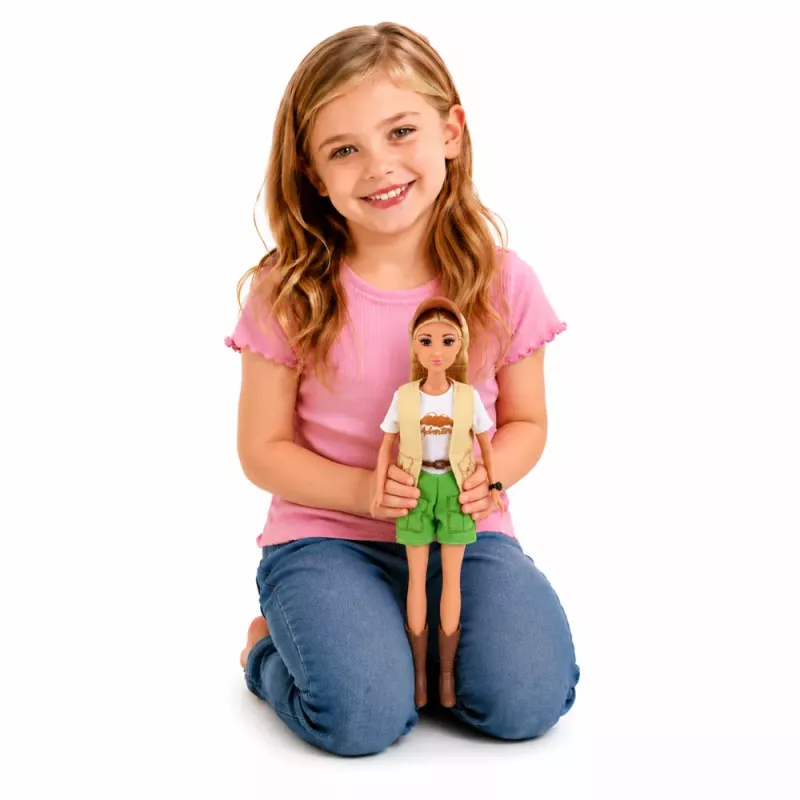 LEAN TOYS Anlily Traveler Puppe mit Hund und Rucksack-Zubehör-Set