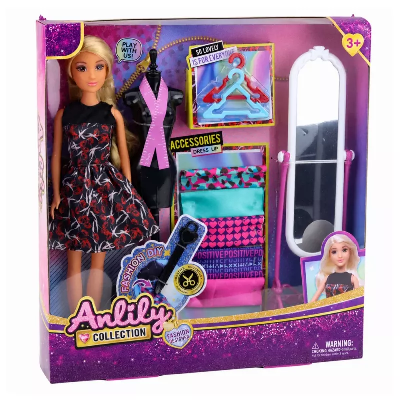 LEAN TOYS Anlily Puppe Modedesigner Kleider Spiegel Schaufensterpuppe Materialien Zubehör