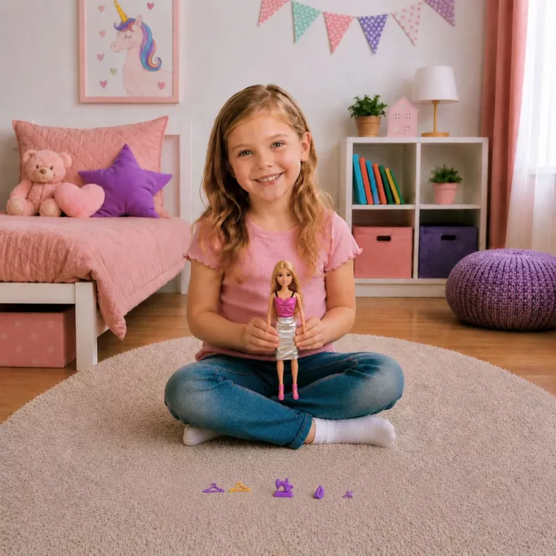 LEAN TOYS Anlily Anziehpuppen-Designer-Nähmaschinen-Zubehörset