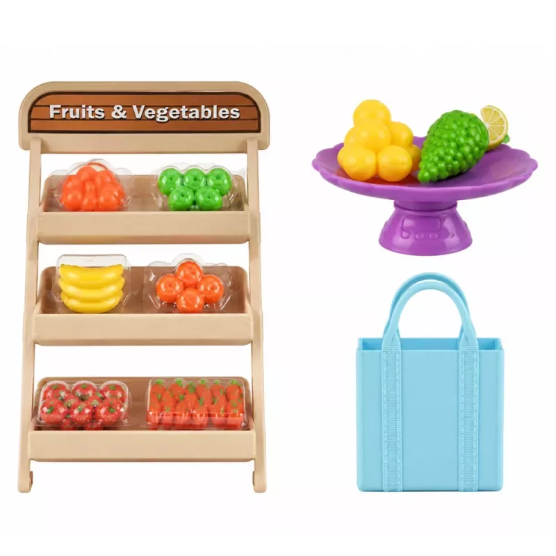 LEAN TOYS Anlily Puppe Gemüse- und Obstverkäufer Shop Zubehör Set