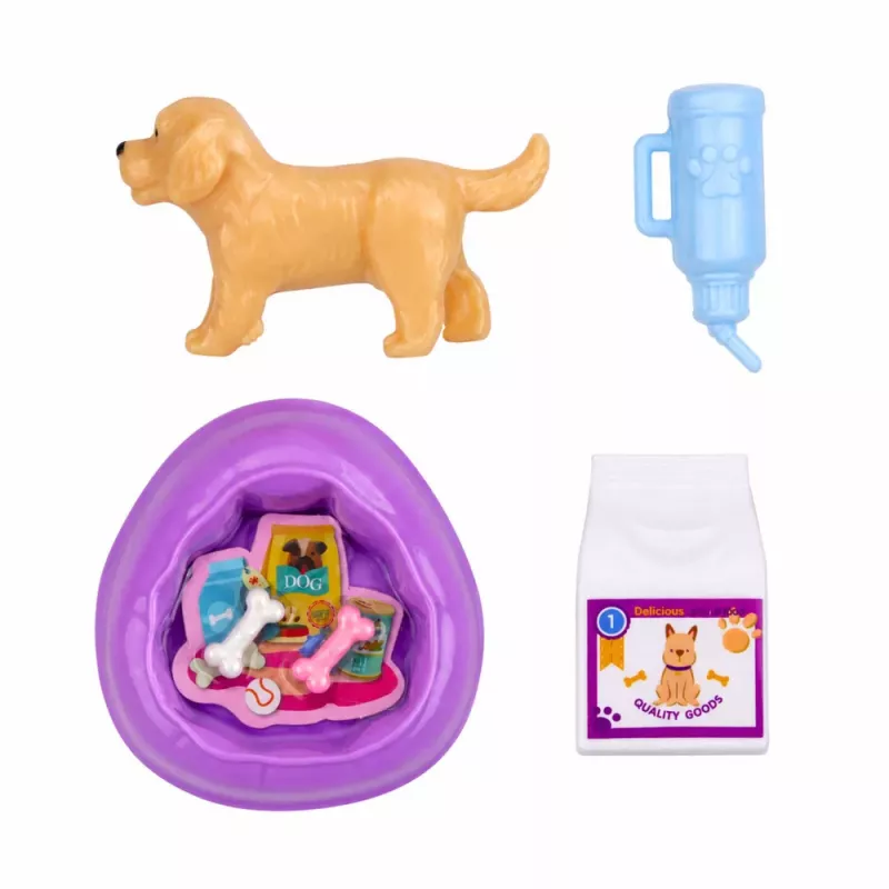 LEAN TOYS Anlily Puppe mit Haustier Hund Zubehör Bett-Set