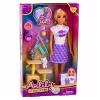 LEAN TOYS Anlily Puppe mit Kätzchen Kratzbaum Katzenzubehör Näpfe Spielzeug Set
