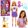 LEAN TOYS Anlily Puppe mit Kätzchen Kratzbaum Katzenzubehör Näpfe Spielzeug Set