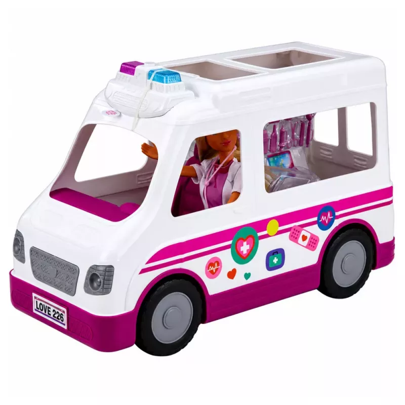 LEAN TOYS Anlily Puppe Arzt Krankenschwester Krankenwagen medizinisches Zubehör