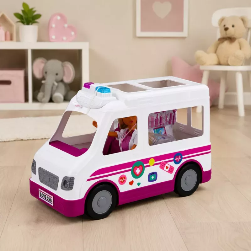 LEAN TOYS Anlily Puppe Arzt Krankenschwester Krankenwagen medizinisches Zubehör