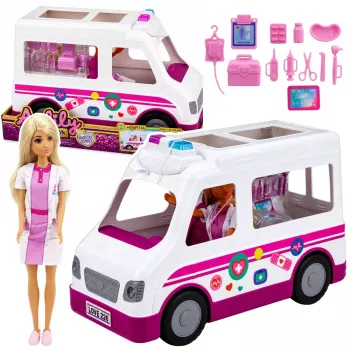 LEAN TOYS Anlily Puppe Arzt Krankenschwester Krankenwagen medizinisches Zubehör