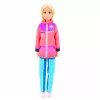 LEAN TOYS Anlily Puppe Wintersport Set Ski Snowboard Schneemobil Kleidung