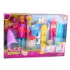 LEAN TOYS Anlily Puppe Wintersport Set Ski Snowboard Schneemobil Kleidung