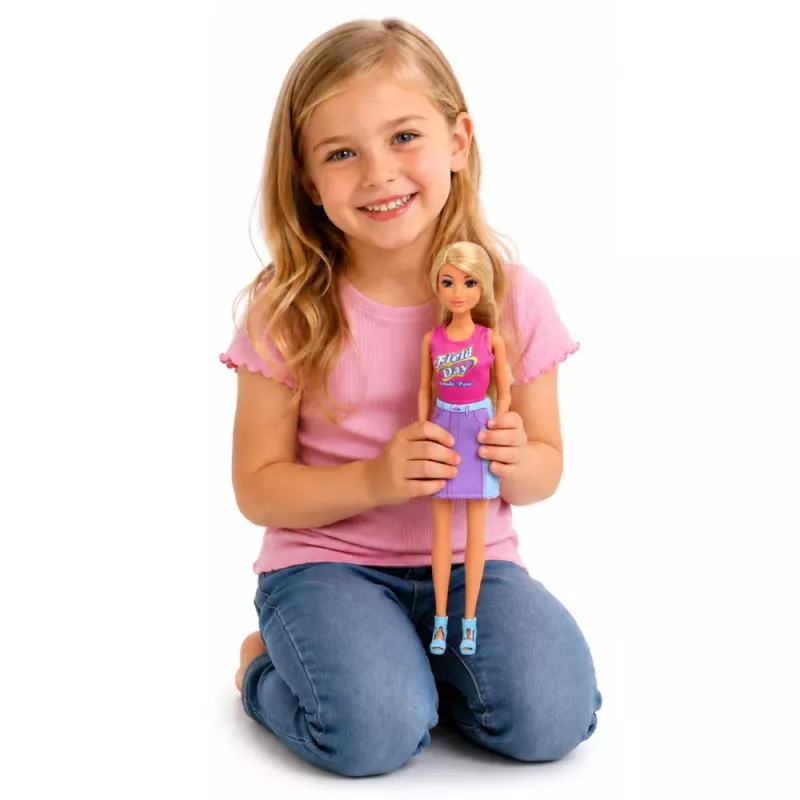 LEAN TOYS Anlily Puppe mit weißem Hund im Halsband, Bett und Zubehör-Set