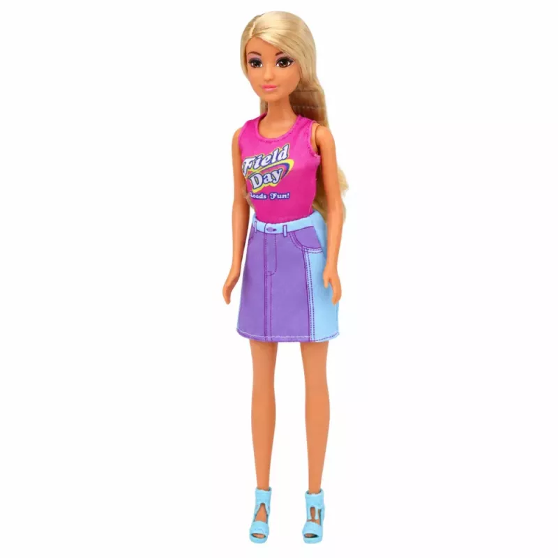 LEAN TOYS Anlily Puppe mit weißem Hund im Halsband, Bett und Zubehör-Set