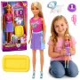 LEAN TOYS Anlily Puppe mit weißem Hund im Halsband, Bett und Zubehör-Set