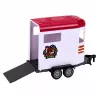 LEAN TOYS Burgunderrotes Cabrio mit Pferdeanhänger, Türen zum Öffnen, Set 1:24 Die-Cast