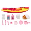 LEAN TOYS Traveler Doll mit Camper und Kajak-Zubehör, Licht- und Soundeffekte, Set