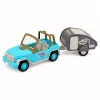 LEAN TOYS Geländewagen mit Wohnwagen Sounds Blue Tourist Set
