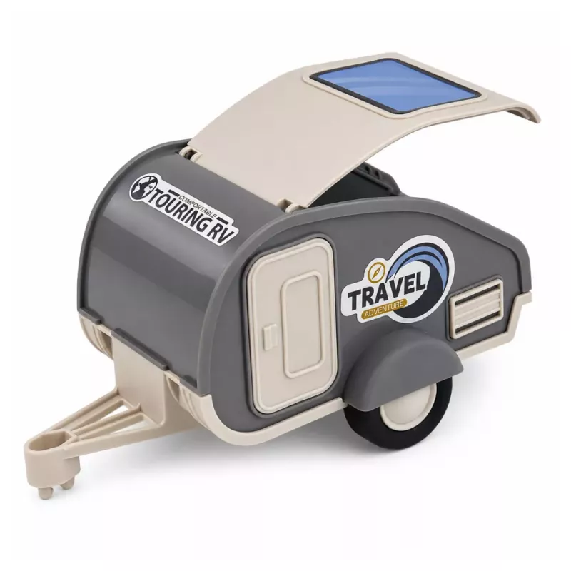 LEAN TOYS Geländewagen mit Wohnwagen Sounds Blue Tourist Set
