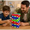 LEAN TOYS Geschicklichkeitsspiel Turm aus Blöcken mit Augenwürfel Bunt 30 Stk.