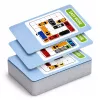 LEAN TOYS Magnetpuzzle-Spiel Magnetische Autos 15 Fahrzeuge 60 Karten Brett