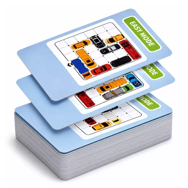 LEAN TOYS Magnetpuzzle-Spiel Magnetische Autos 15 Fahrzeuge 60 Karten Brett