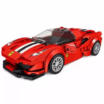 LEAN TOYS Konstruktionsbausteine Sportwagen Rennwagen Vitrine Rot 364 Teile