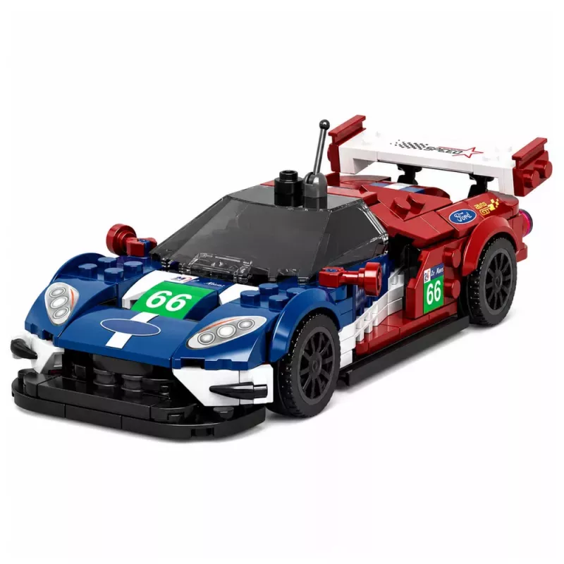 LEAN TOYS Bausteine Sportwagen GT2016 Rennwagen Vitrine 347 Teile