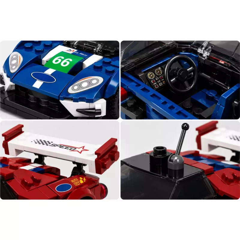 LEAN TOYS Bausteine Sportwagen GT2016 Rennwagen Vitrine 347 Teile