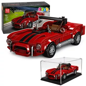 LEAN TOYS Bausteine Classic Car S.Cobra Red Display Case 391 Stk.