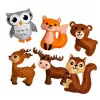 LEAN TOYS Kreativset Kuscheltiere zum Nähen Filz DIY Waldtiere 6 Stk.
