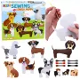 LEAN TOYS Kreativset Kuscheltiere zum Nähen Filz Plüschtiere DIY Hunde 6 Stk.
