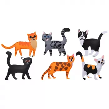 LEAN TOYS Kreativ-Set zum Nähen von Plüschtieren Filzkatzen Plüschies DIY 6 Stk.
