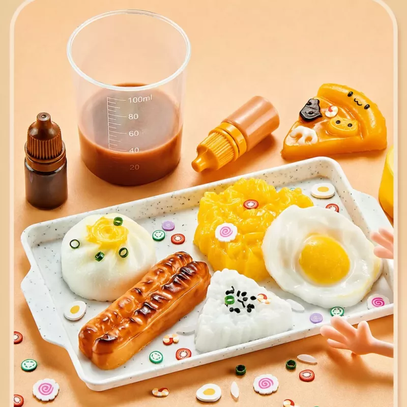 LEAN TOYS Kreativ-Bastelset: DIY Squishy Dekoratives Frühstücksessen