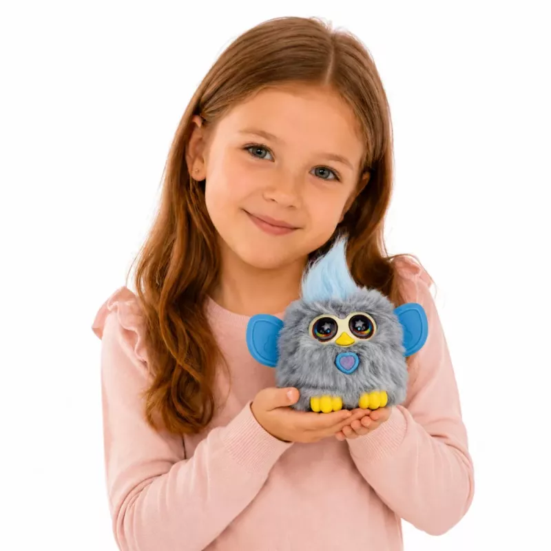 LEAN TOYS Genie Pets Interaktives Kreatur-Licht- und Sound-Anhänger Grau