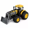 LEAN TOYS Agricultural Farm Tractor with Bulldozer Lights Sounds Yellow 1:24