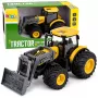 LEAN TOYS Agricultural Farm Tractor with Bulldozer Lights Sounds Yellow 1:24