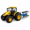 LEAN TOYS Agricultural Tractor with Multi-furrow Plow Lights Sounds Yellow 1:24